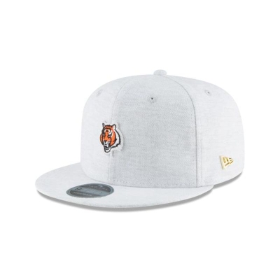 Grey Cincinnati Bengals Hat - New Era NFL Micro Stitch 9FIFTY Snapback Caps USA6251784